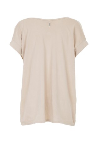 Camiseta de Mujer con Cuello en V de color beige