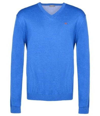 Pullover von Mensch Drive mit V-Ausschnitt in blau, variante 1