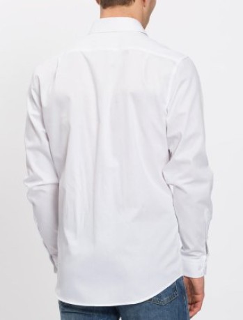 Camicia Fine Ribbing Lacoste bianca