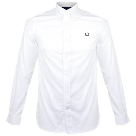 T-shirt Mann Botton-Down-einfarbig weiß