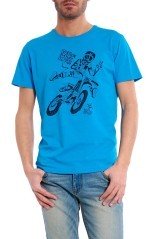 T-Shirt uomo Motocicletta blu fronte