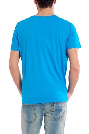 Camiseta de los hombres de la Motocicleta frente azul