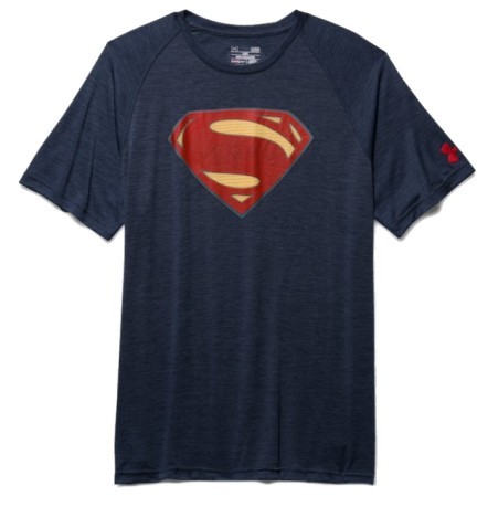 Hommes T-Shirt Superman Tech SS bleu rouge