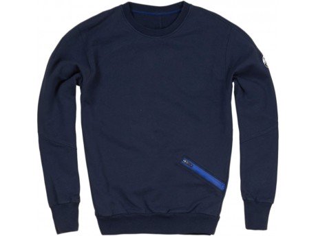 Herren sweatshirt Rundhalsausschnitt, Mit Brusttasche, blau