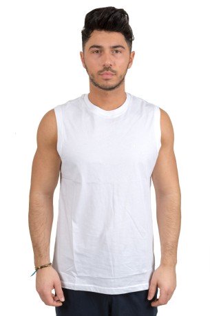 T-shirt sans Manches Hommes blanc Classique