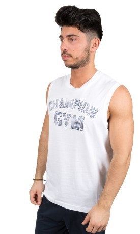 T-shirt-Mann-Gymnasium Ärmellos blau
