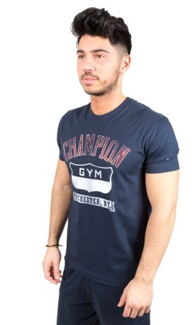 T-shirt-Mann-Gymnasium blau