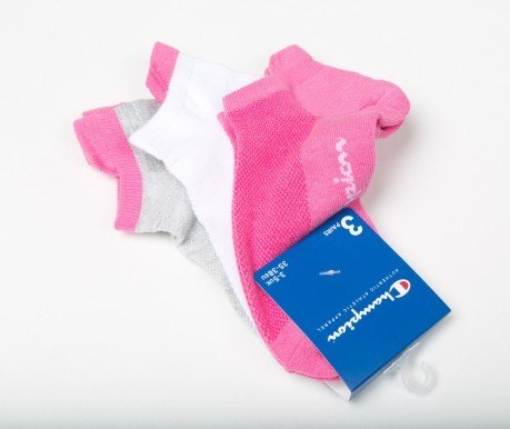 Ladies socks Tri-Pack coloured pink-grey