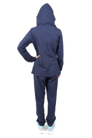 Jumpsuit Women Cotton Lycra Zip Diagonal blue-blue