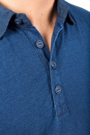 Poloshirt Indigo Jersey blau