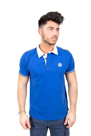 Polo Mann Chris-Jersey-Hals-Shirt-blau, variante 1
