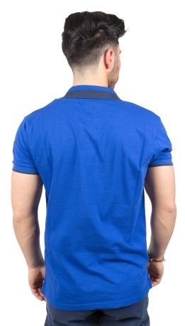 Men Polo Jersey Two-Color blue yellow
