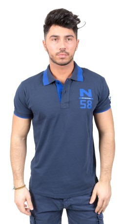 Men Polo Jersey Two-Color blue yellow