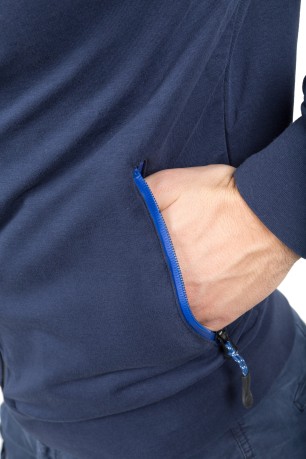 Herren Sweatshirt Stretch-Fleece Mit Durchgehendem Reißverschluss