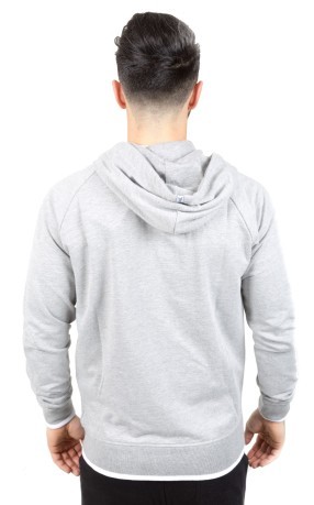 Herren sweatshirt mit Durchgehendem Reißverschluss Mit Kapuze grau