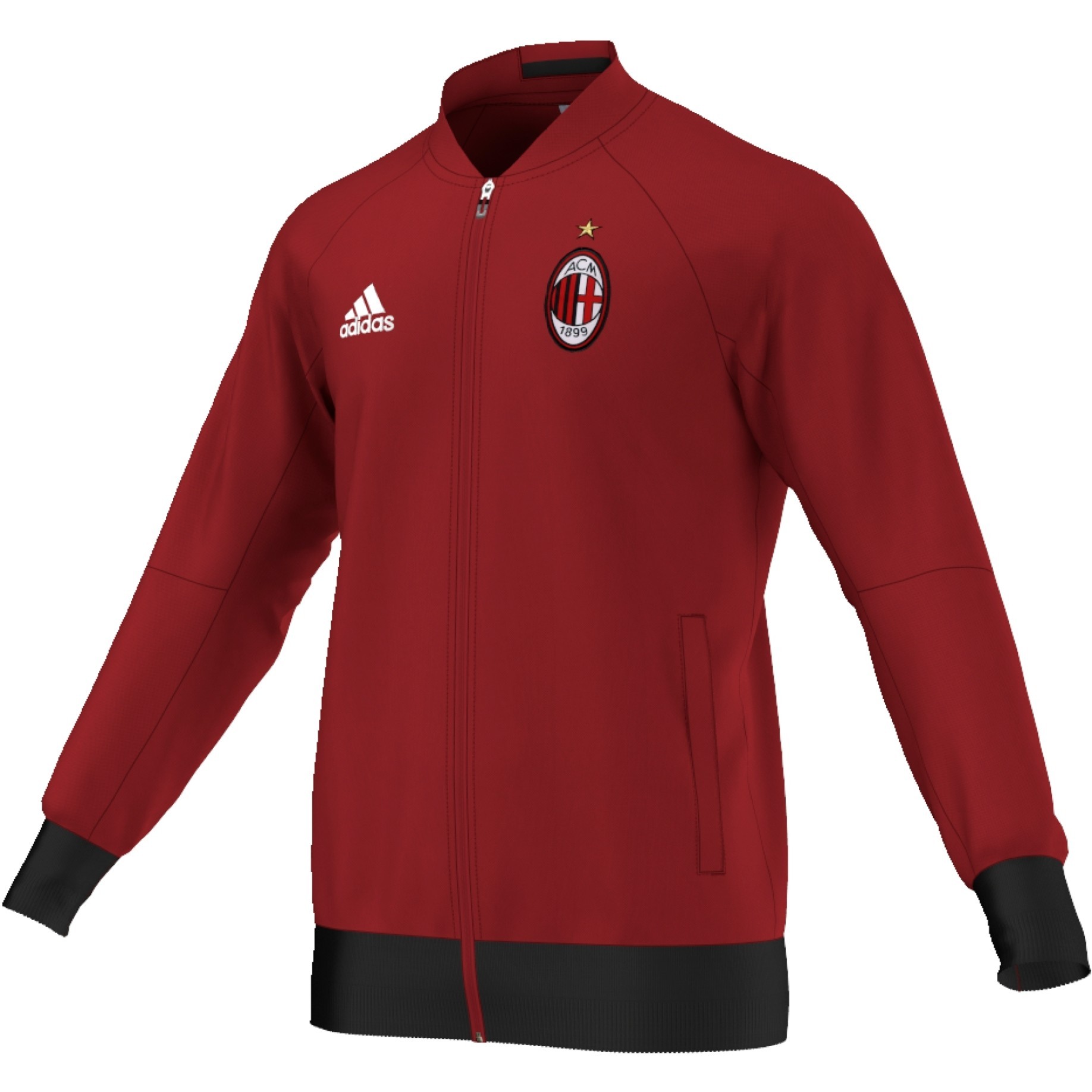 Felpa Milan Jacket 16/17 colore Rosso - Adidas 