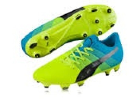 Schuhe Fußballschuhe Evo Power 1.3 FG gelb blau rechts
