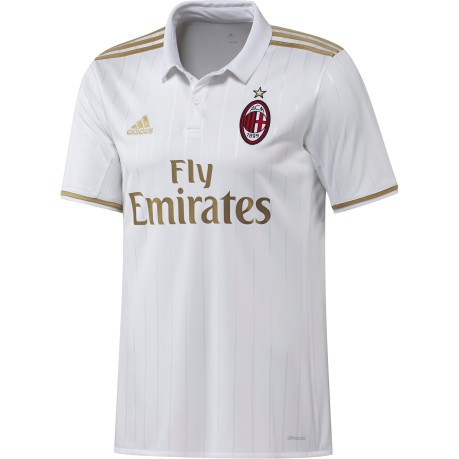 Camiseta de fútbol de los Hombres Lejos de Ac Milan 16/17 blanca en la parte delantera