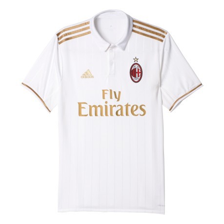 Camiseta de fútbol de los Hombres Lejos de Ac Milan 16/17 blanca en la parte delantera