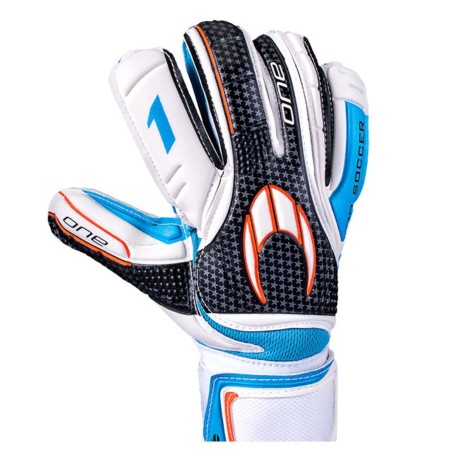 Goalkeeper gloves One Flat white blue forward