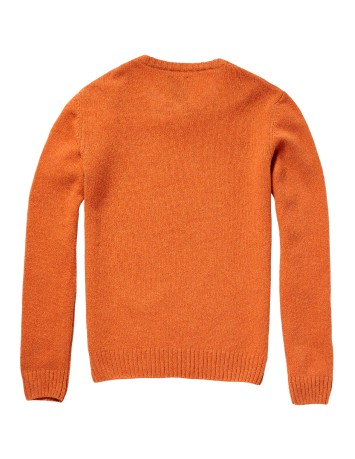 Suéter de los Hombres de cuello redondo Con Botones-naranja