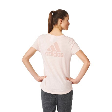 Damen T-Shirt Logo V-Ausschnitt rosa