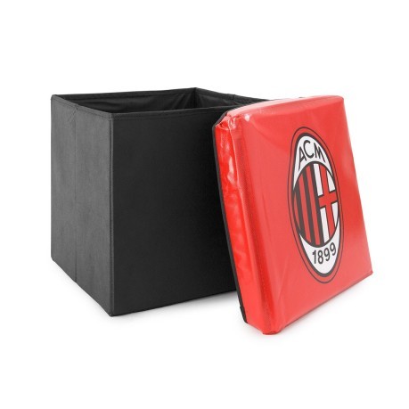 Pouf Container Milan red black