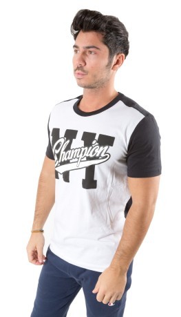T-Shirt Homme Varsity NY blanc noir