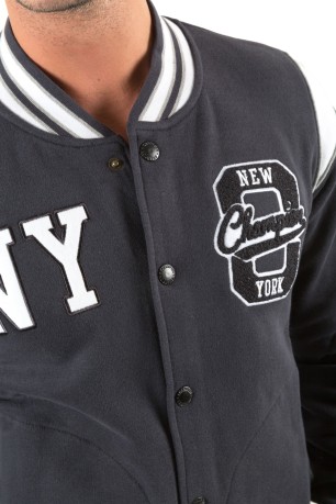 Men's sweatshirt Varsity Bomber jacket NY black white