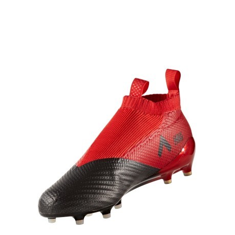 Zapatos de fútbol Ace 17+ Puro de Control de FG blanco rojo