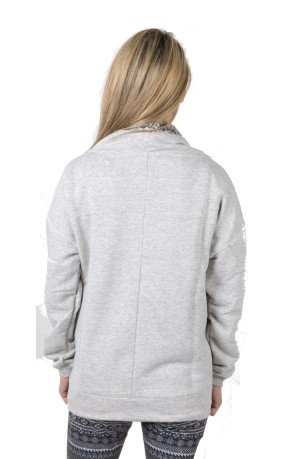 Sweatshirt Woman Winter Prestige Closed gray patterned