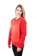Pullover Damen-Effekt, Neopren, rot