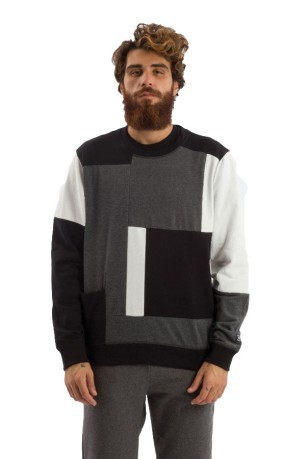 Men's sweatshirt crew neck black fantasy