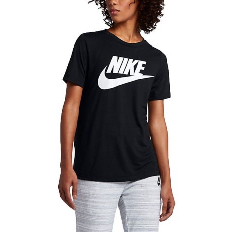 T-Shirt Damen SportsWear Essential schwarz