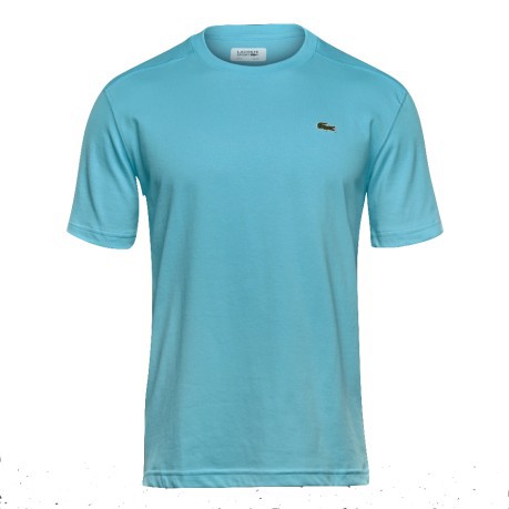 T-Shirt Lacoste-Tennis-Rundhalsausschnitt-Jersey-Techniker weiß