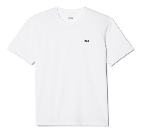 Camiseta Lacoste Tenis de cuello de tripulación Jersey blanco Técnica