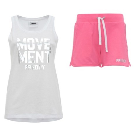 Complete Women's Shorts and a pink Tank top white