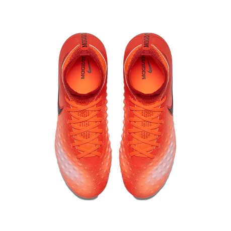 Junior botas de Fútbol Nike Magista Obra II FG naranja amarillo