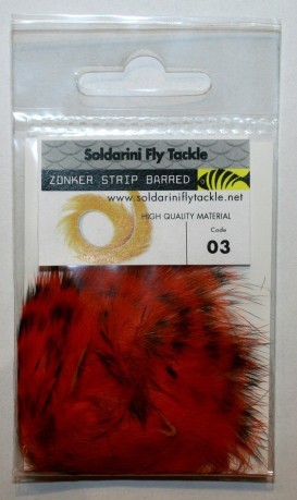 Zonker Strip Barred Rabbit Hair red