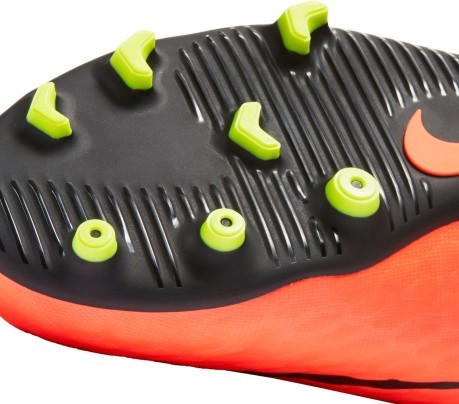 Junior botas de Fútbol HyperVenom Phade FG III naranja verde