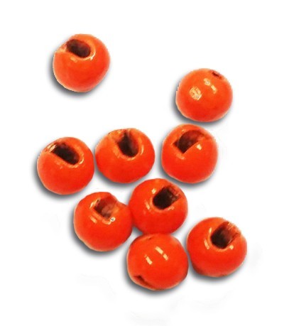 Tungsten Bead Round Slots Plus Orange Fluo