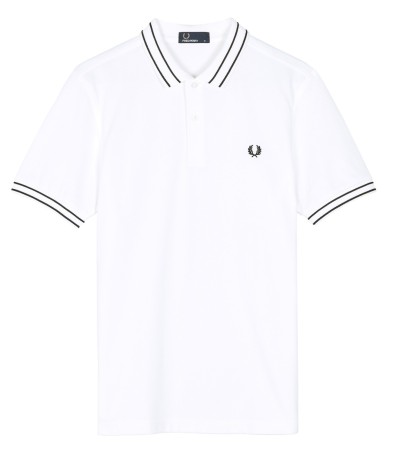 Polo Tramline Bestückte Pikee-Shirt weiß