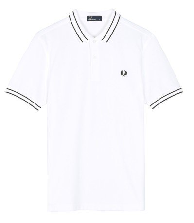 Polo Tramline Tipped Piquè Shirt bianco