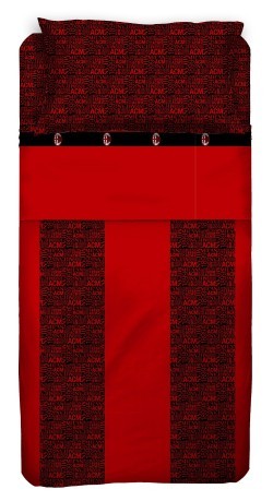 Komplettes Doppelbett Milan rot-schwarz 1
