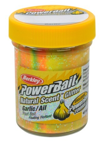 Berkley Powerbait Natural Scent Glitter Garlic Spring grün