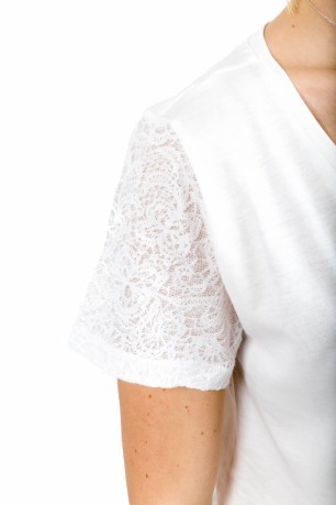 T-shirt ladies Sleeve white Lace fantasy
