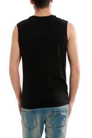 T-Shirt sans Manches Homme Impression Hipster noir