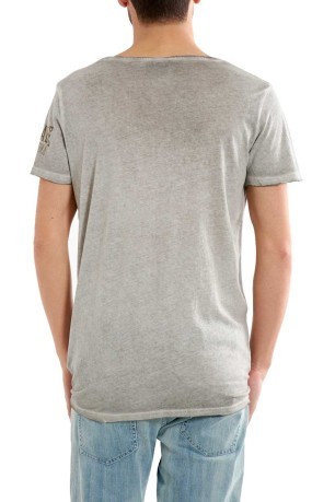 T-Shirt Uomo Leggera Stampa Moto grigio 