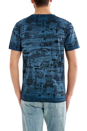 T-Shirt Herren Reversible fantasy blau