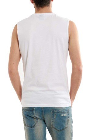 T-Shirt Sleeveless Man Print Hipster black